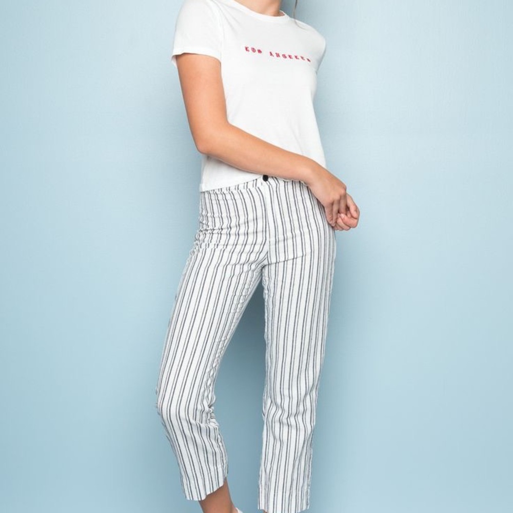 Brandy Melville White Striped Pants